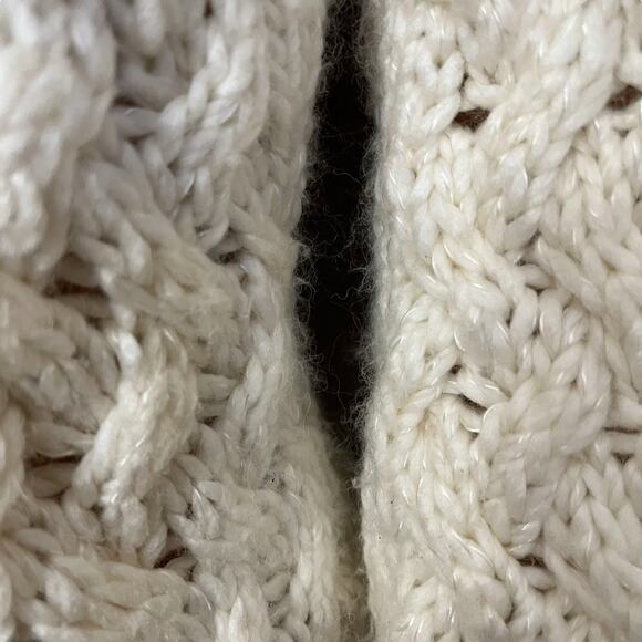 Y2K Bebe Chunky Fisherman Cardigan Sweater XS Cable Knit Button Down Fitted - Picture 6 of 13